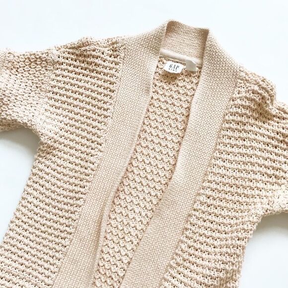 Gapkids Ivory fringe knit open cardigan EUC S(6-7) - Picture 2 of 2